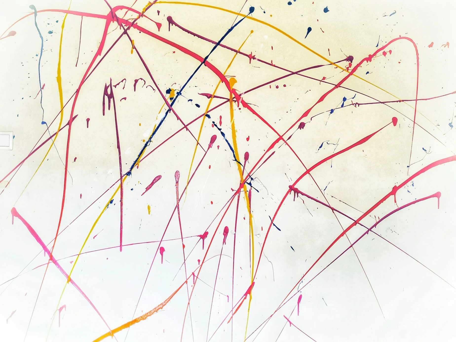 yellow red and white abstract painting
